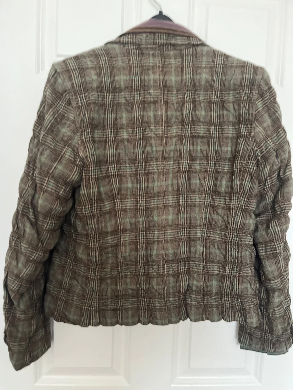 Vintage Eric Alexandre 2-Piece Mixed Print Blouse & Jacket Set - Stripe & Plaid